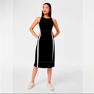 SPANX Black and White Midi Dress
